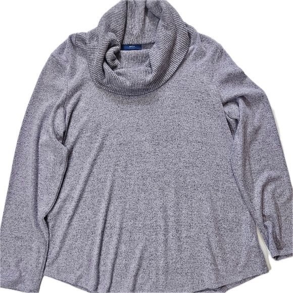 APT 9 Sweater Womens Petite XL Gray Cowl Neck Long Sleeve Soft Knit Pullover - Picture 1 of 7